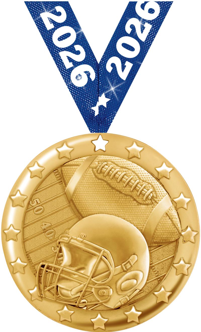 2" BLAZE FOOTBALL MDL GLD