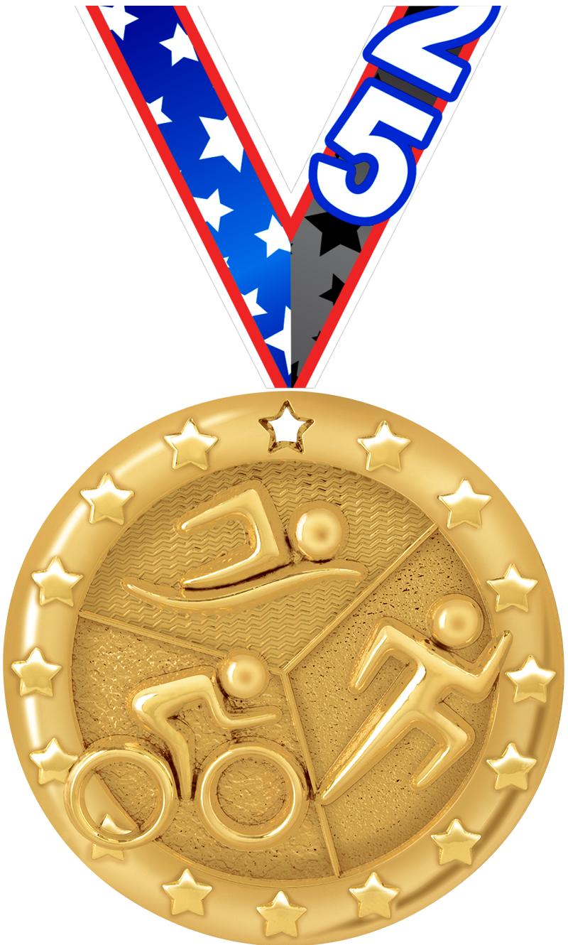 2" BLAZE TRIATHLON MEDAL GOLD