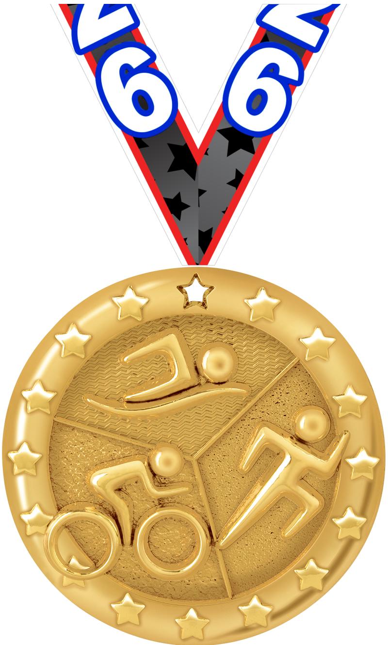 2" BLAZE TRIATHLON MEDAL GOLD