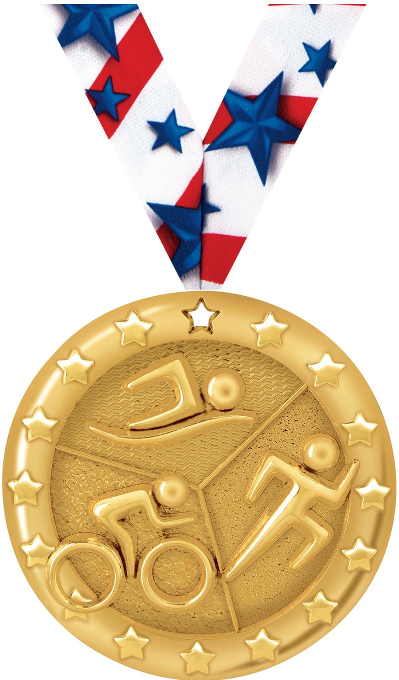 2" BLAZE TRIATHLON MEDAL GOLD