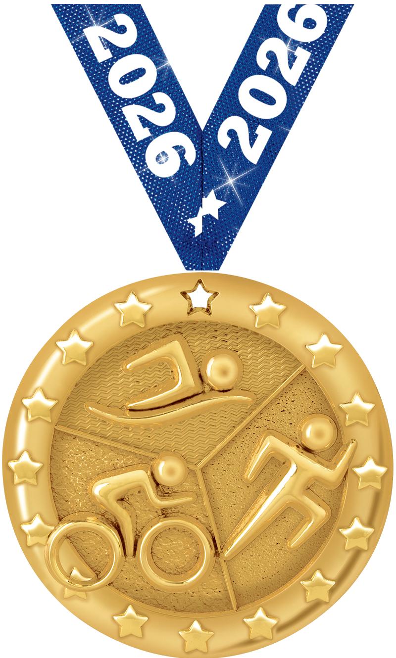 2" BLAZE TRIATHLON MEDAL GOLD