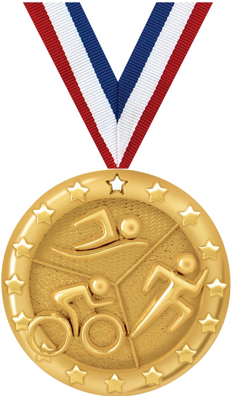 2" BLAZE TRIATHLON MEDAL GOLD