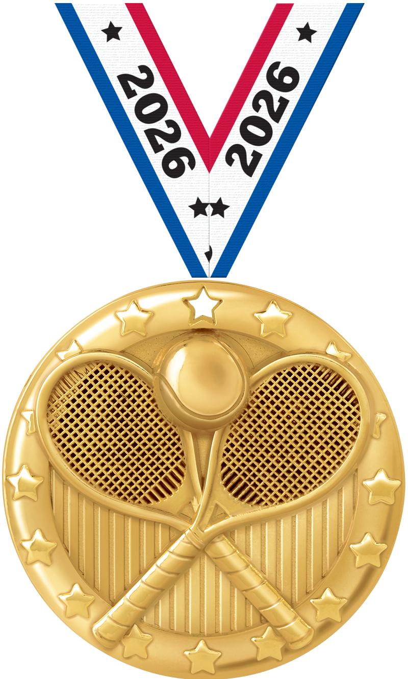 2"BLAZE TENNIS MEDAL GOLD