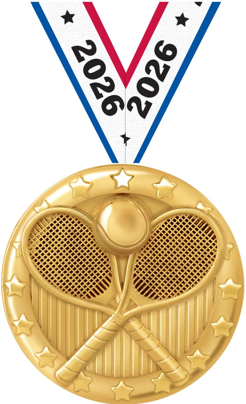 2"BLAZE TENNIS MEDAL GOLD