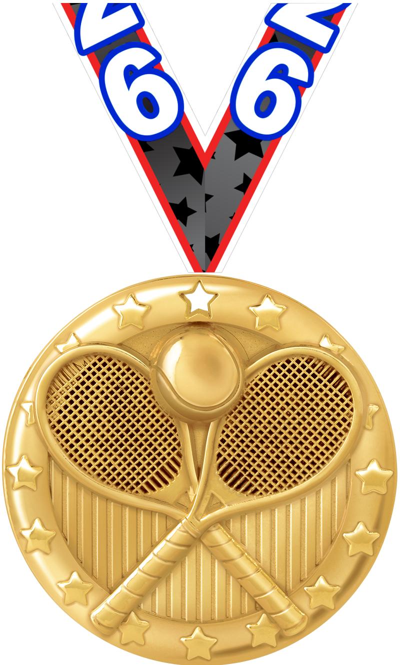 2"BLAZE TENNIS MEDAL GOLD