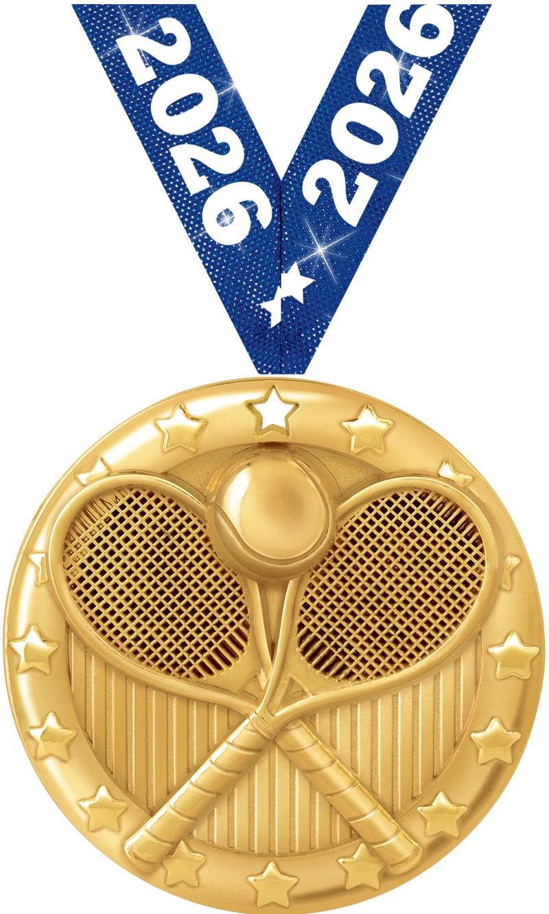 2"BLAZE TENNIS MEDAL GOLD