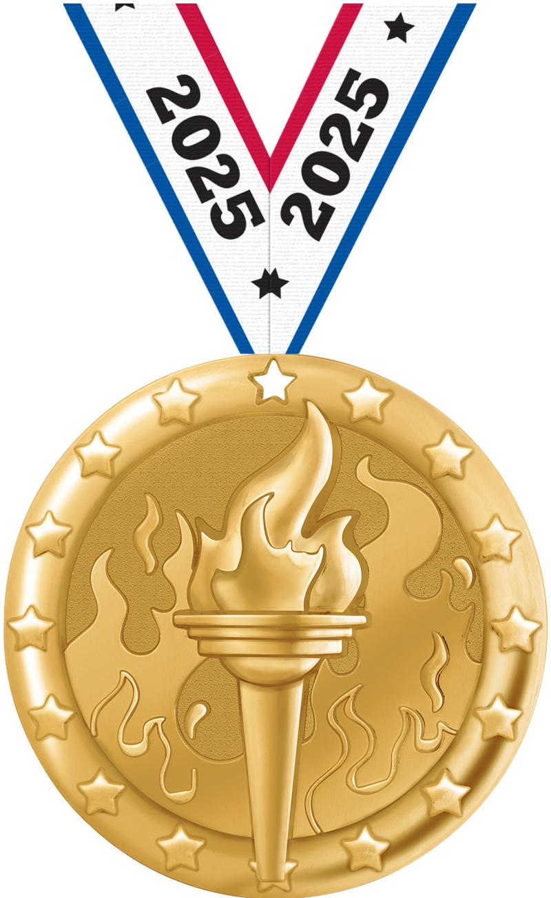 2" BLAZE TORCH MEDAL GOLD