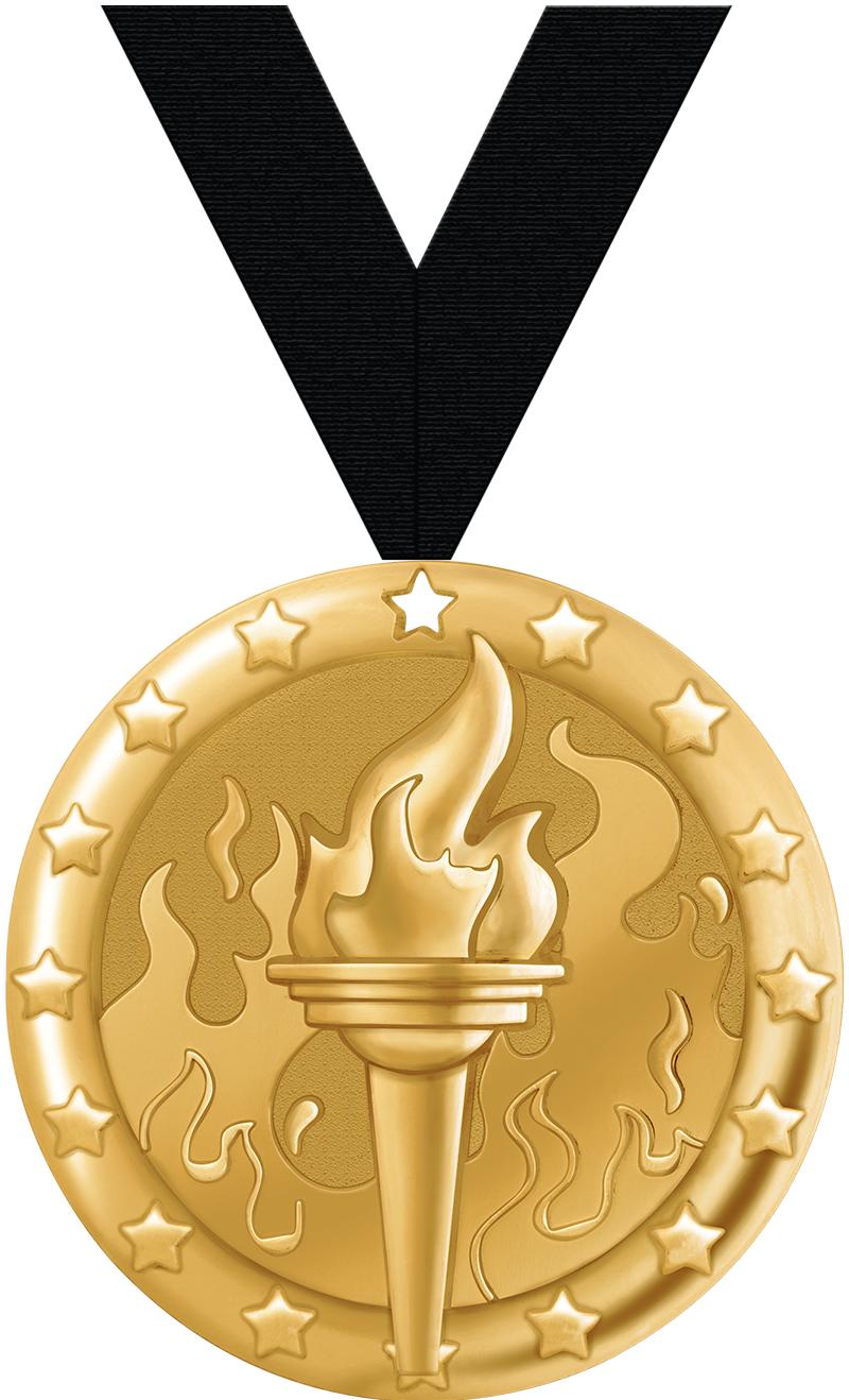 2" BLAZE TORCH MEDAL GOLD