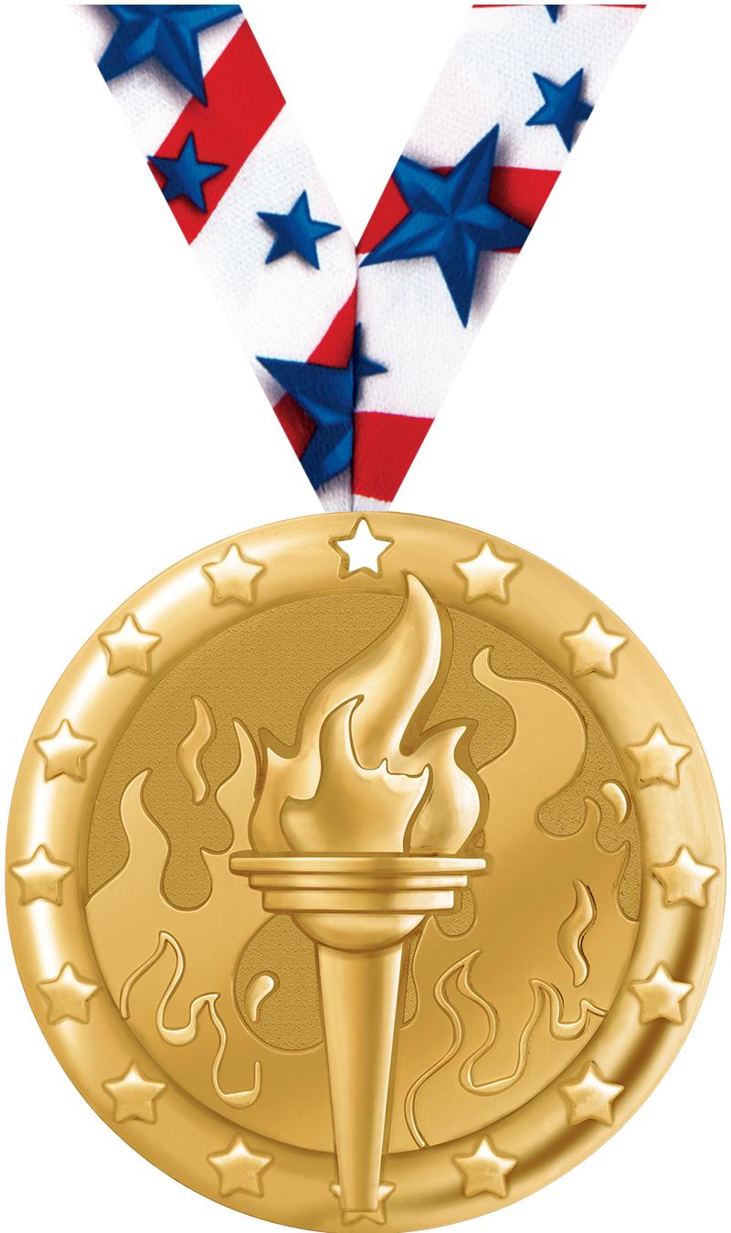 2" BLAZE TORCH MEDAL GOLD