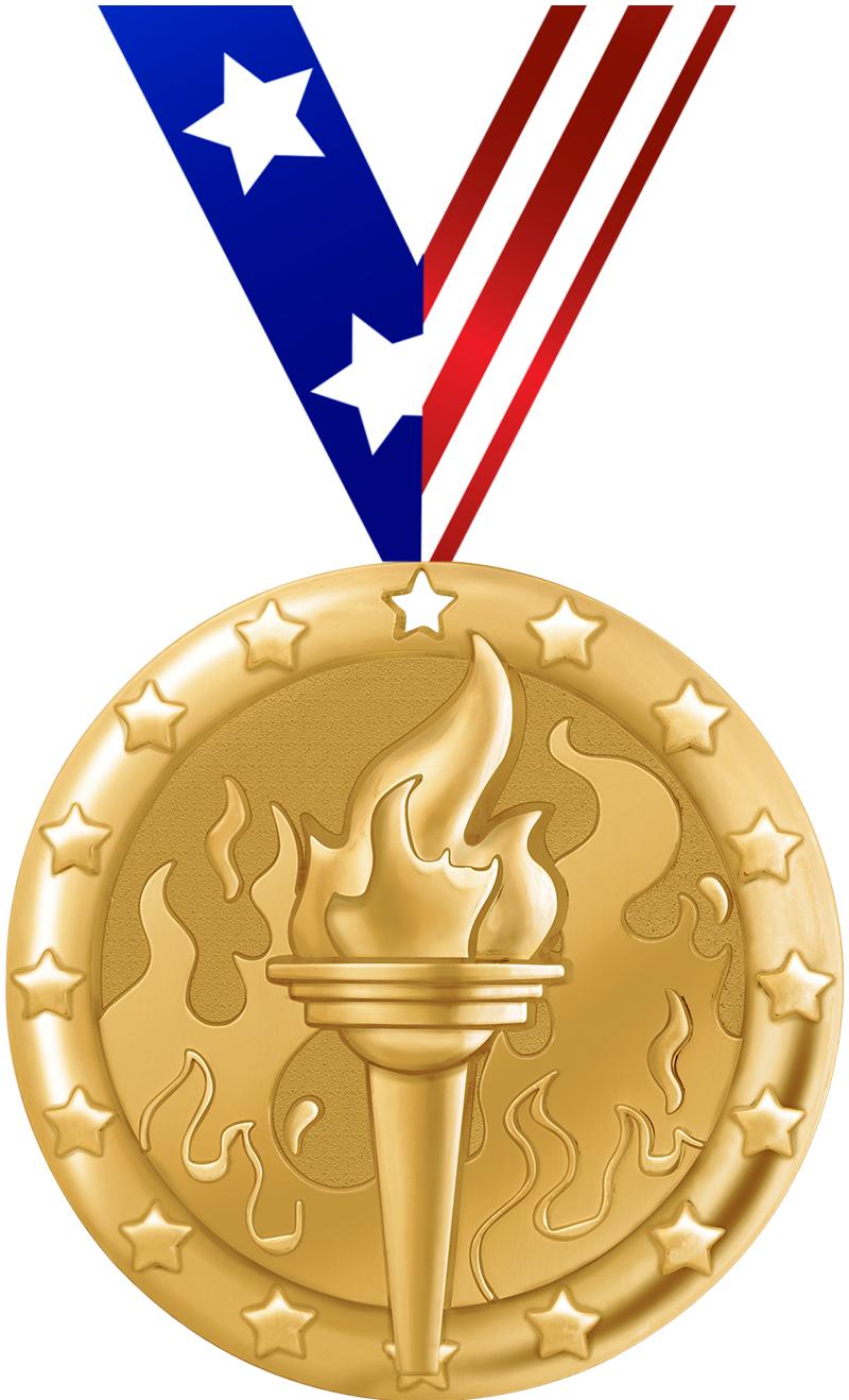 2" BLAZE TORCH MEDAL GOLD
