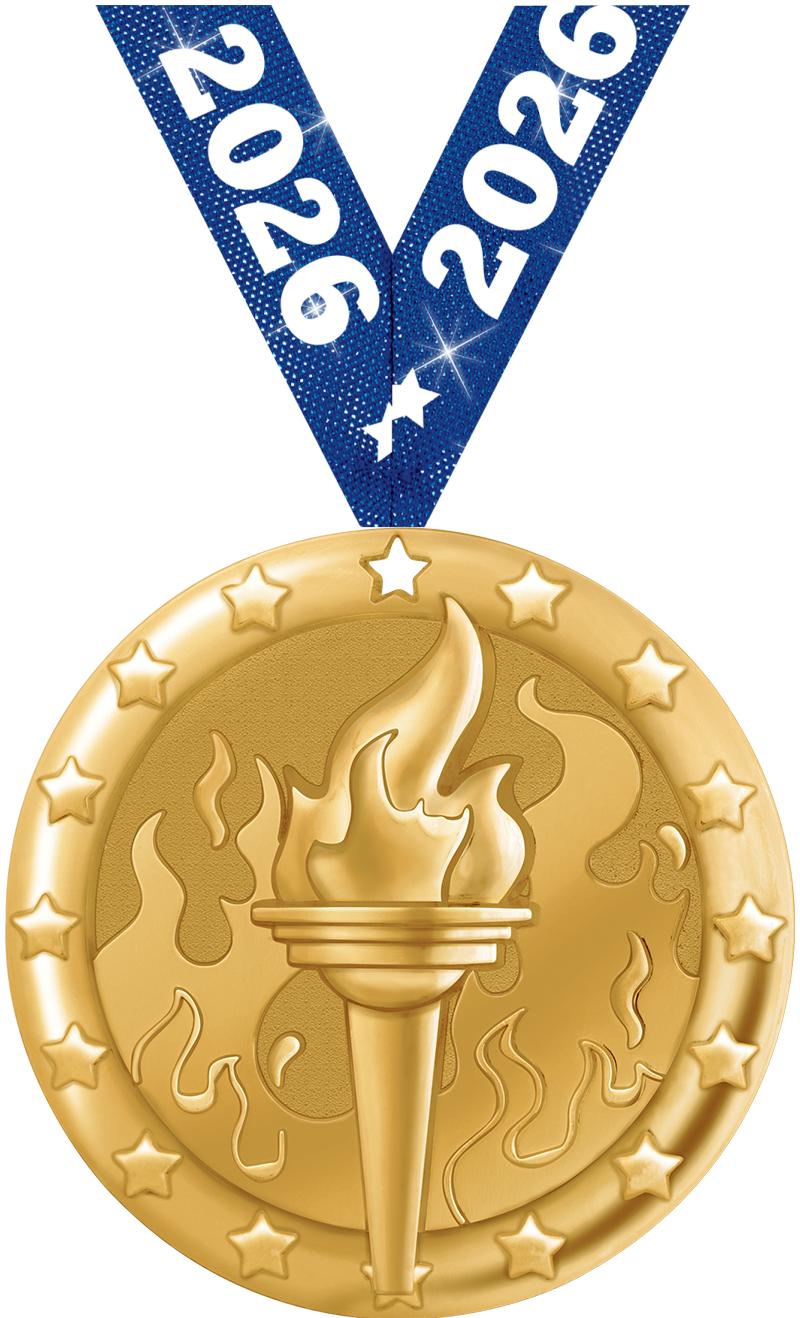 2" BLAZE TORCH MEDAL GOLD