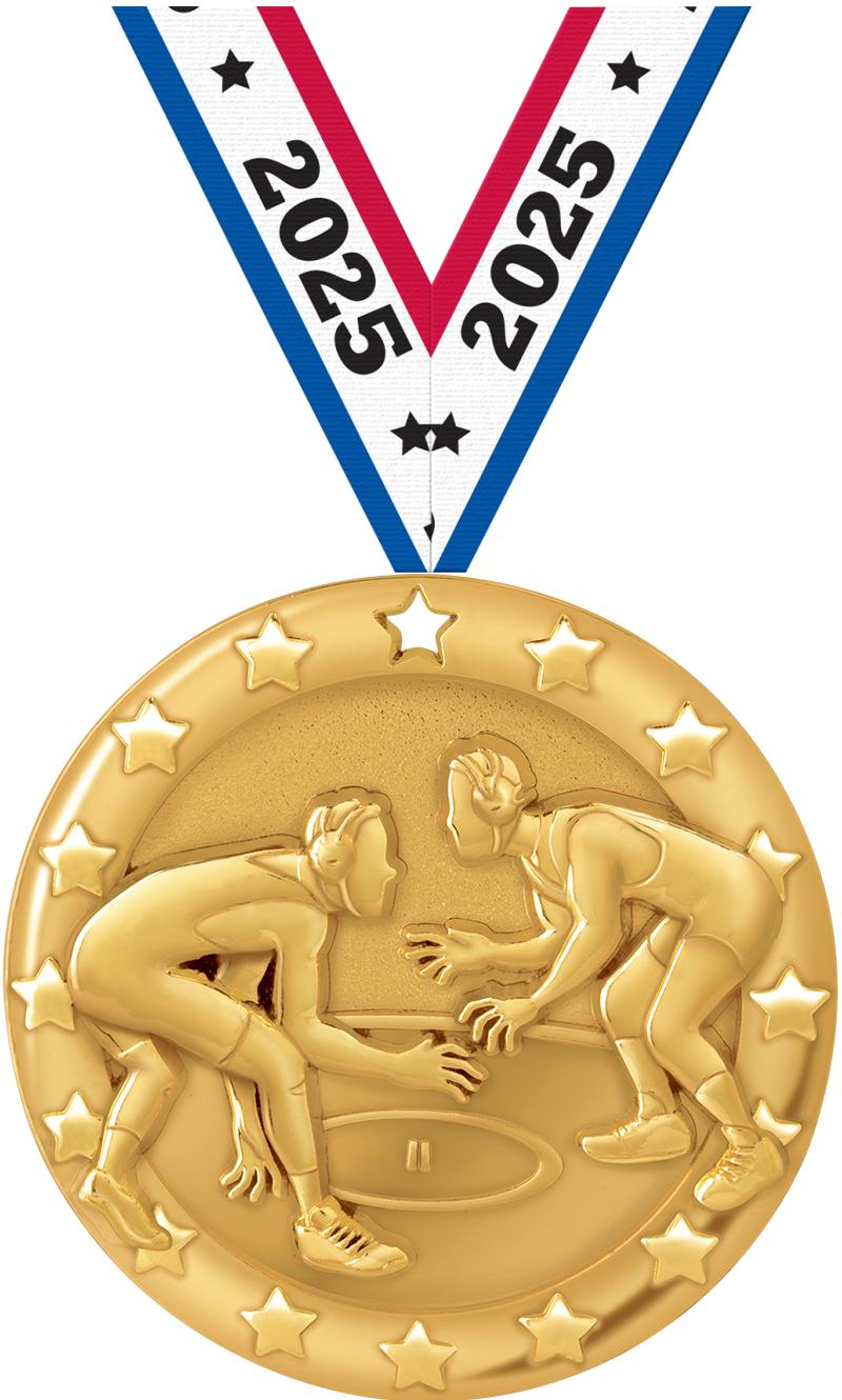 2"BLAZE WRESTLING MEDAL GOLD
