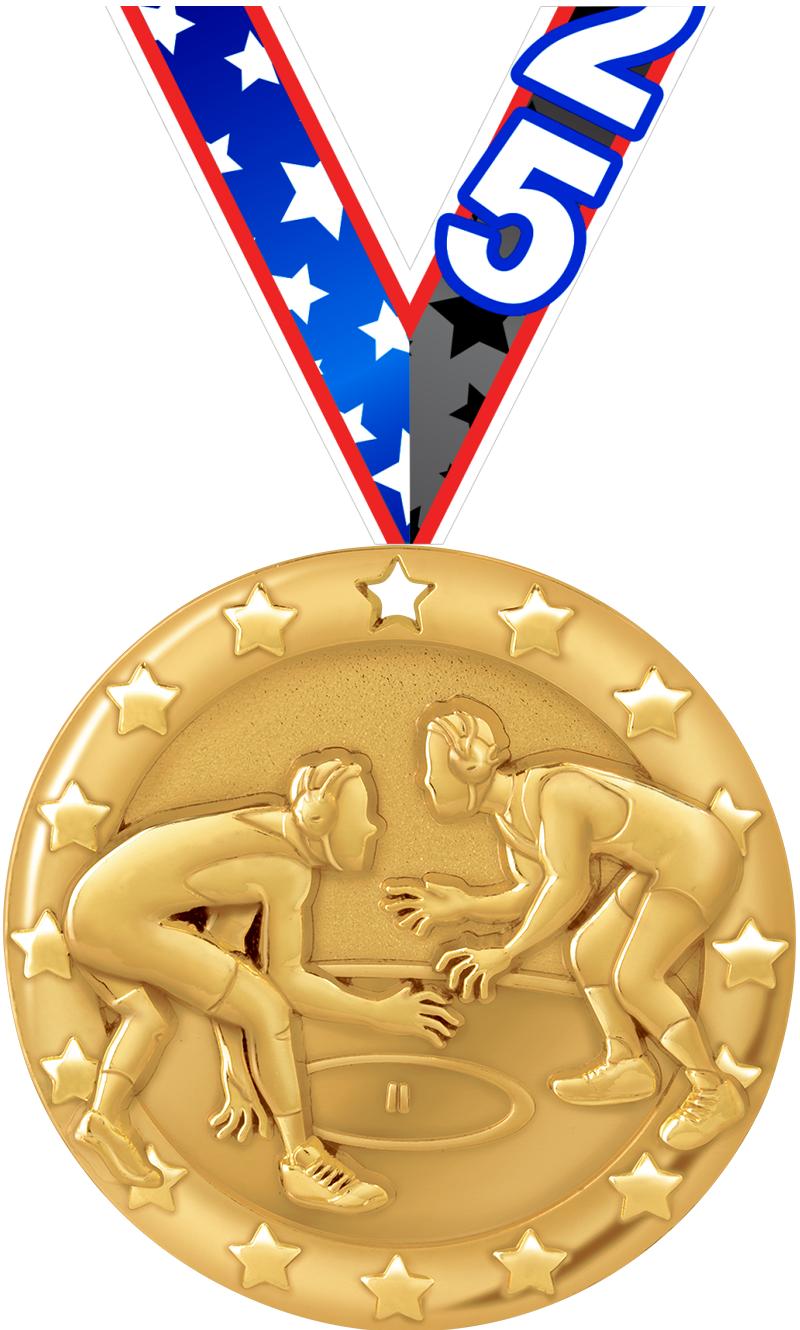 2"BLAZE WRESTLING MEDAL GOLD
