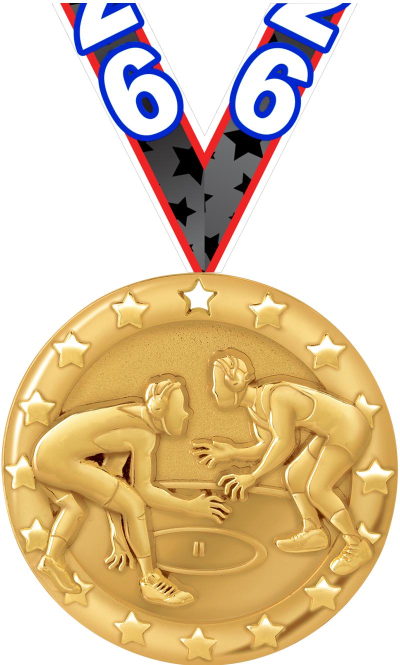 2"BLAZE WRESTLING MEDAL GOLD