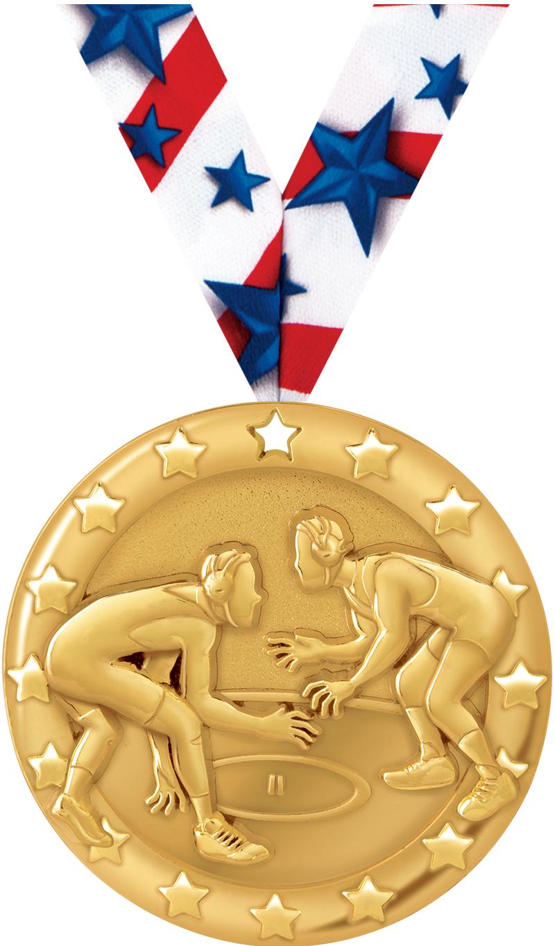 2"BLAZE WRESTLING MEDAL GOLD