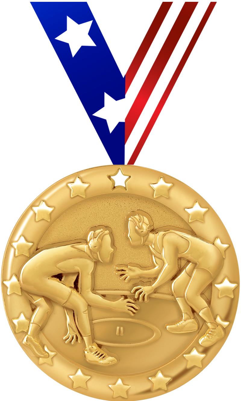 2"BLAZE WRESTLING MEDAL GOLD