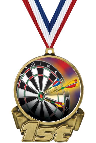 Double Action Darts Medals | 3" 1st Place Medal