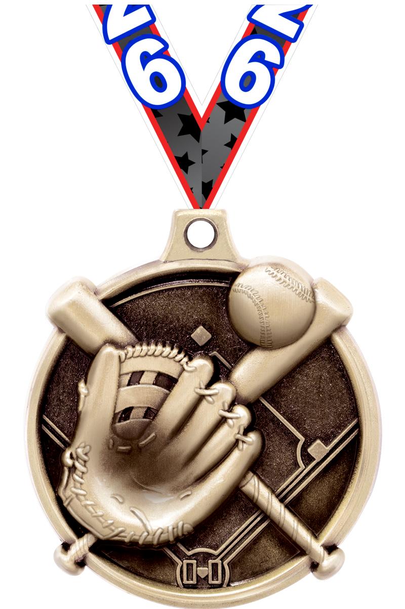 1.5"3D CHALLENGER BASEBALL GLD