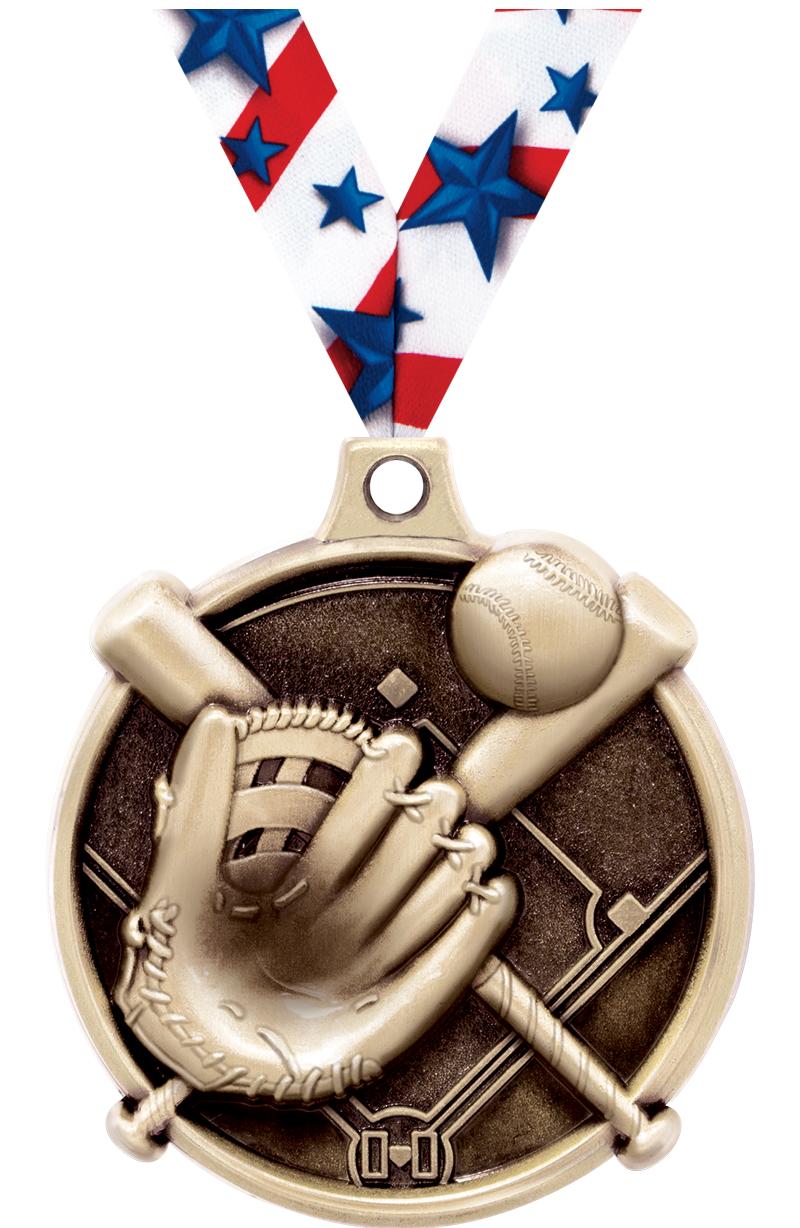 1.5"3D CHALLENGER BASEBALL GLD