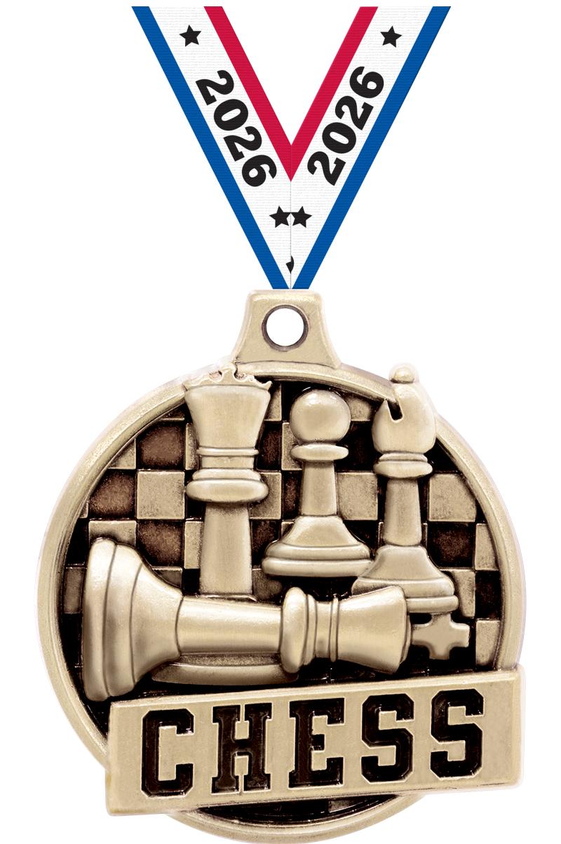 1.5"3D CHALLENGER CHESS GOLD