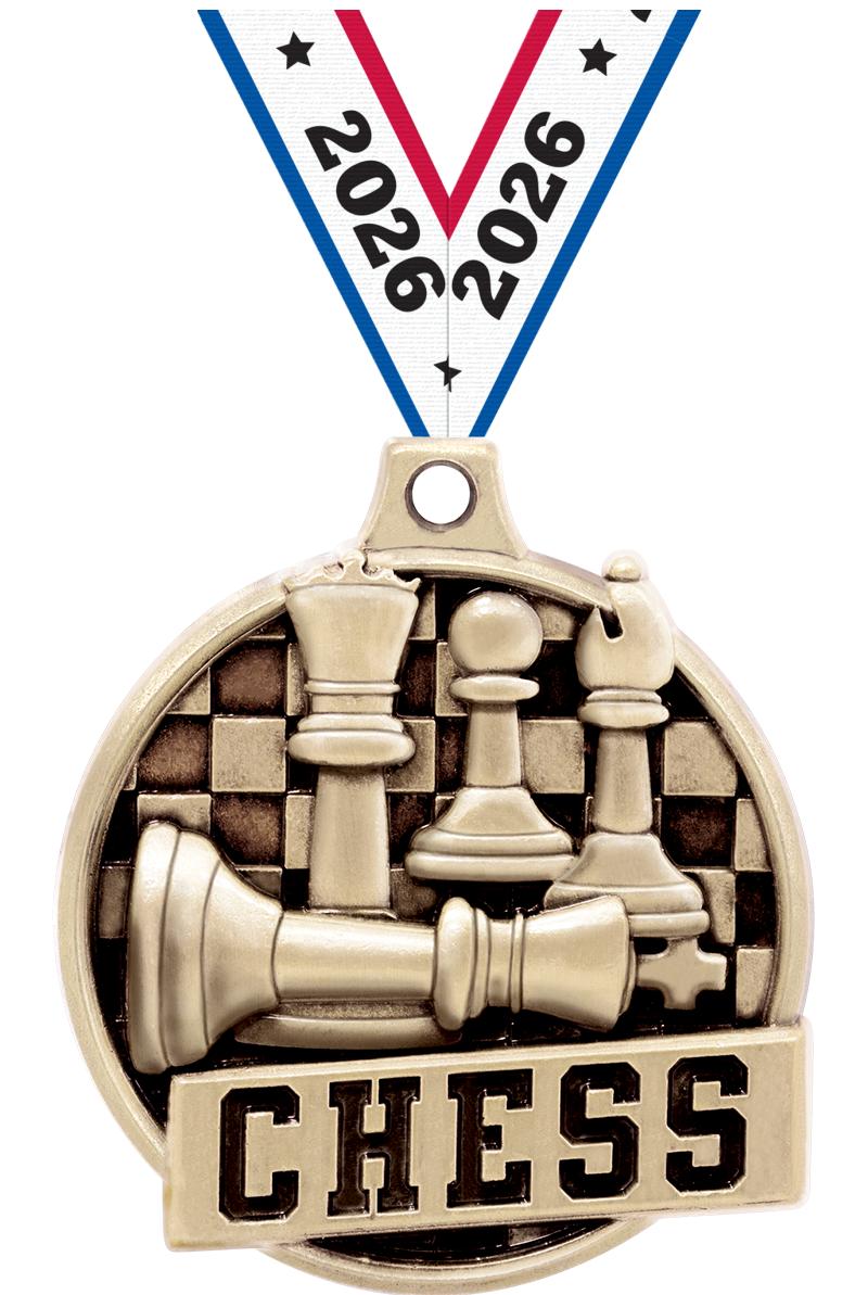 1.5"3D CHALLENGER CHESS GOLD