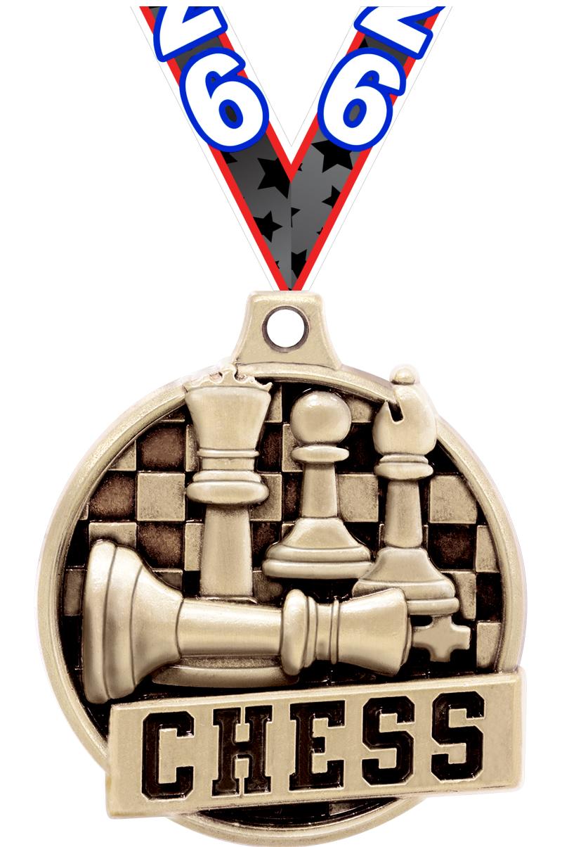 1.5"3D CHALLENGER CHESS GOLD