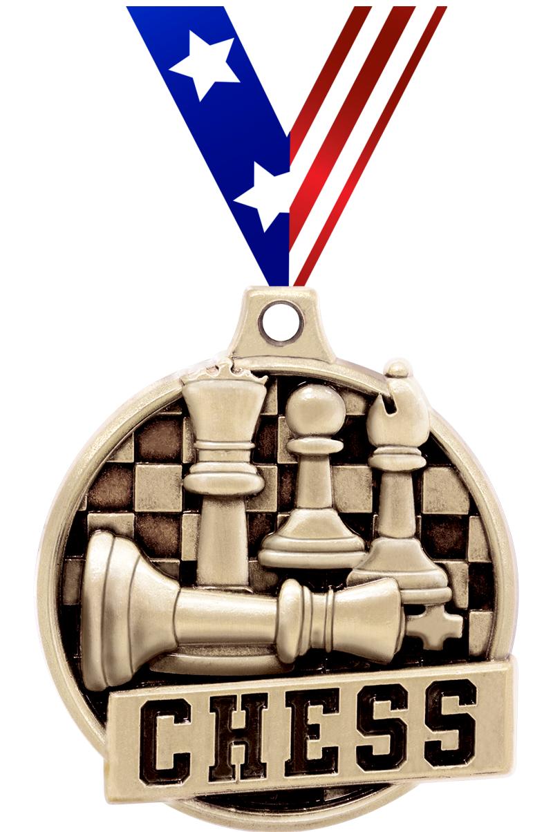 1.5"3D CHALLENGER CHESS GOLD