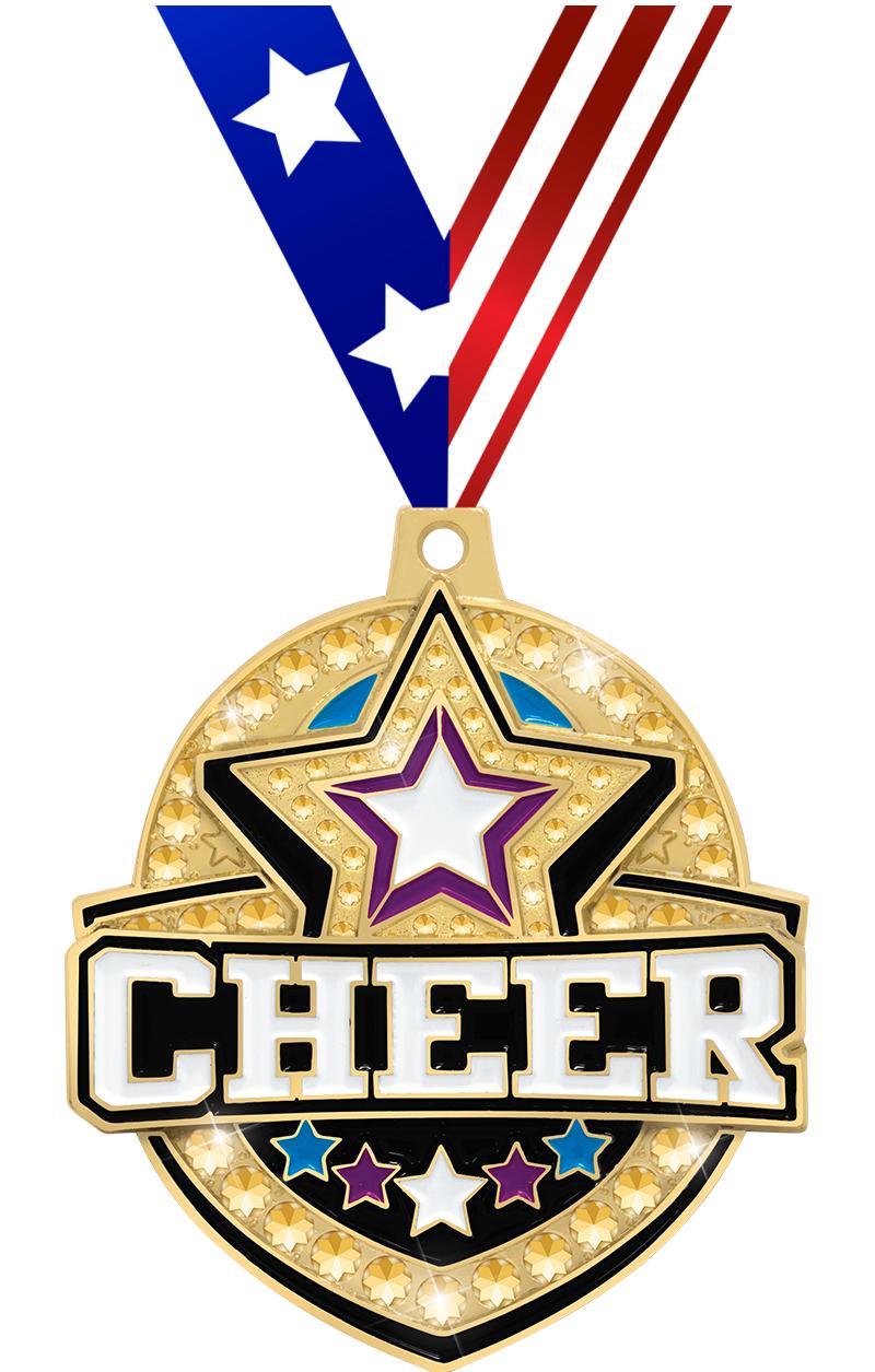 2.25" ROYAL CHEER MEDAL GD