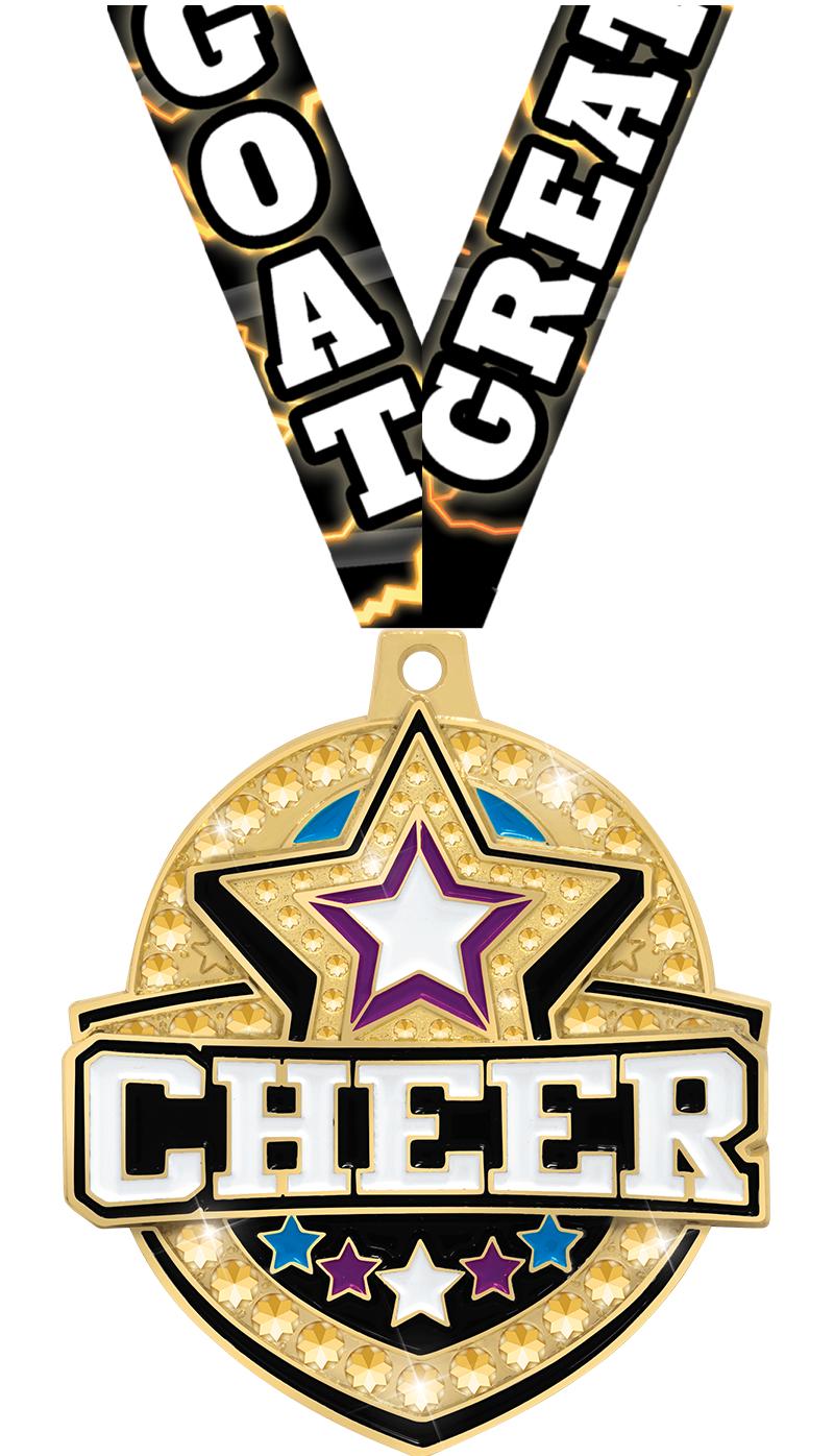 2.25" ROYAL CHEER MEDAL GD