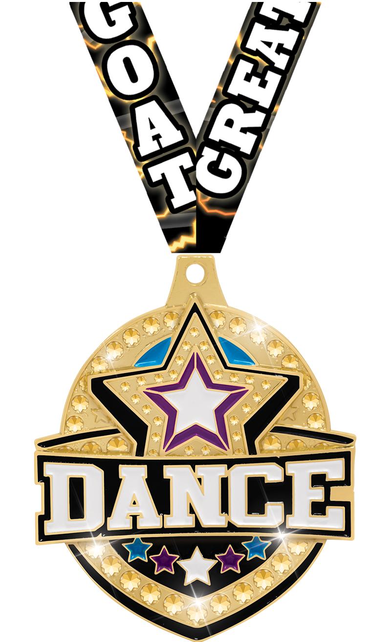 2.25" ROYAL DANCE MEDAL GOLD