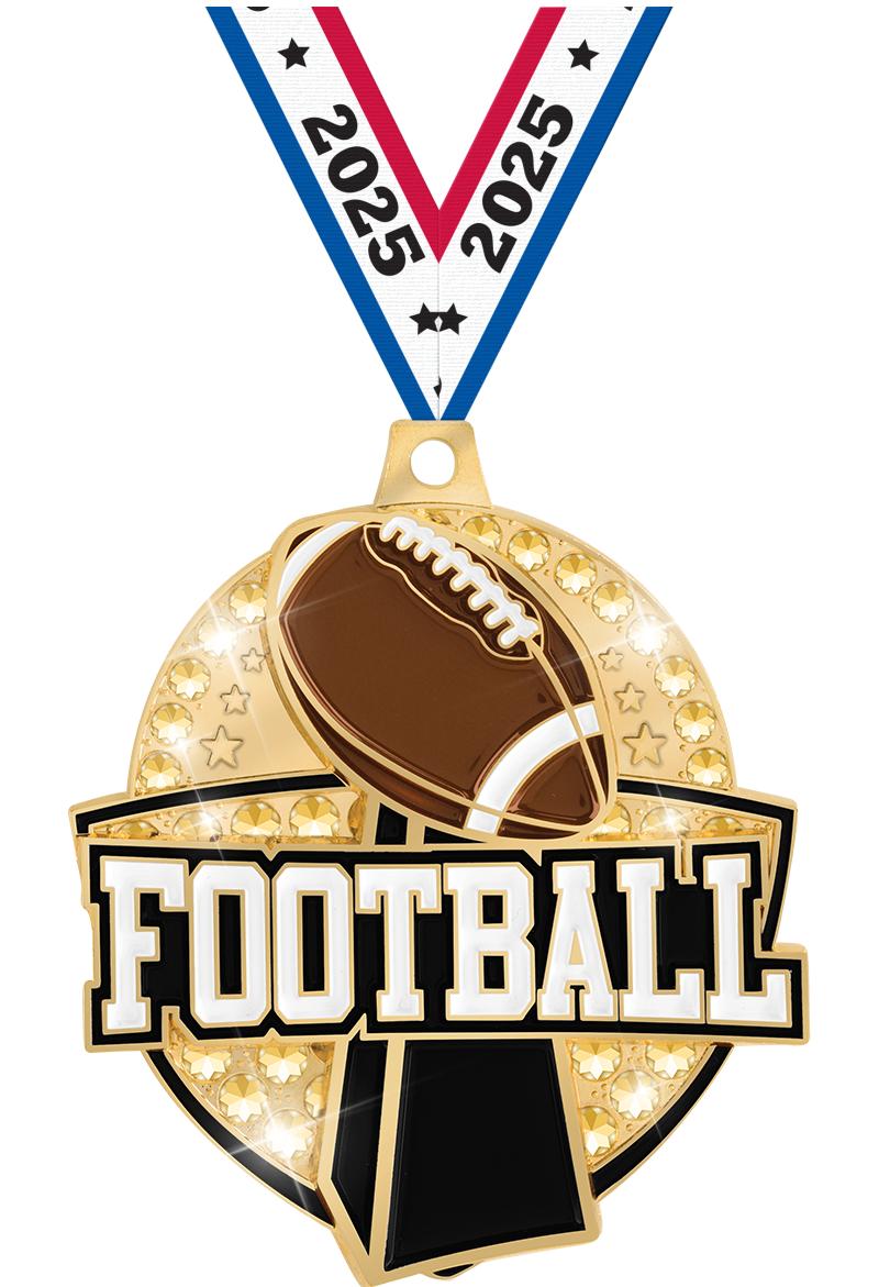 2.25" ROYAL FOOTBALL MDL GOLD