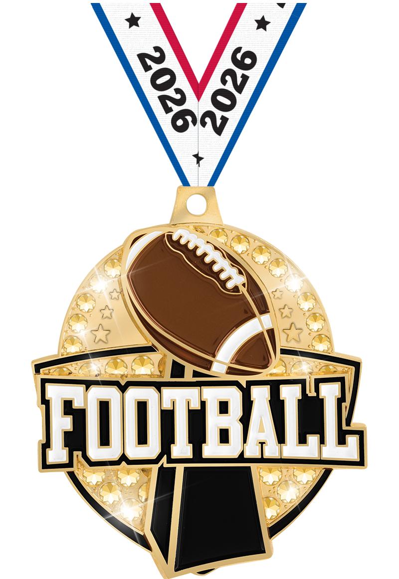 2.25" ROYAL FOOTBALL MDL GOLD