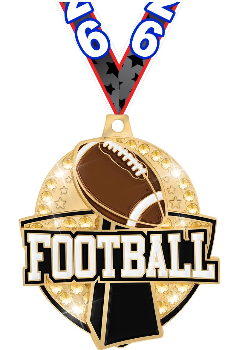 2.25" ROYAL FOOTBALL MDL GOLD