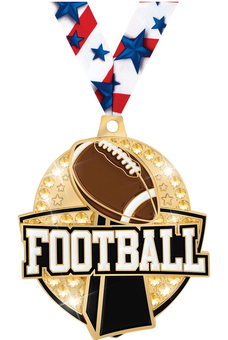 2.25" ROYAL FOOTBALL MDL GOLD