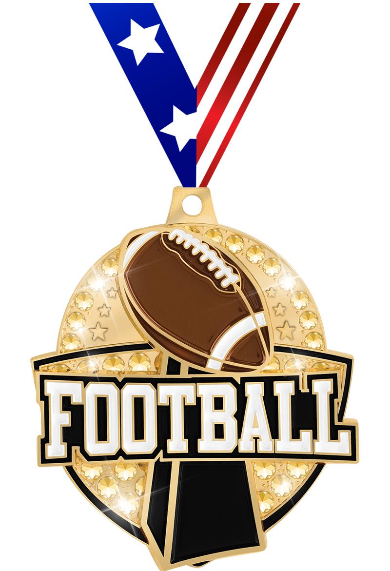 2.25" ROYAL FOOTBALL MDL GOLD