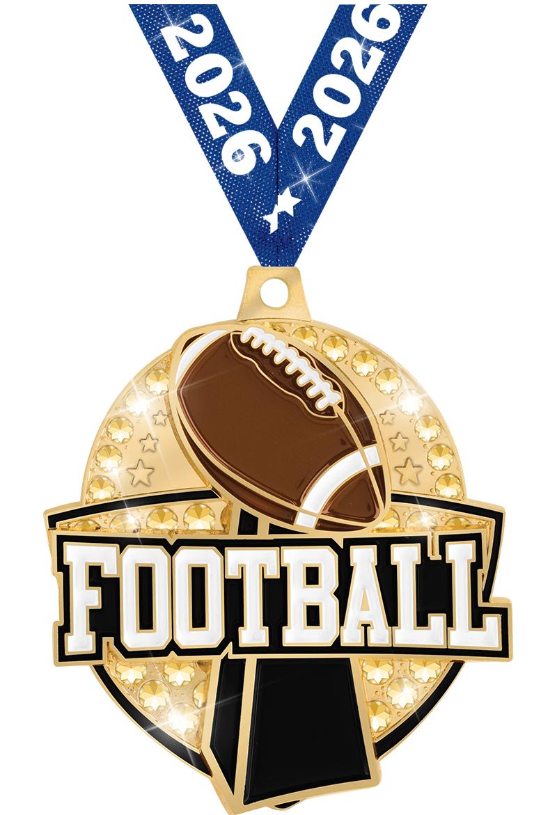 2.25" ROYAL FOOTBALL MDL GOLD