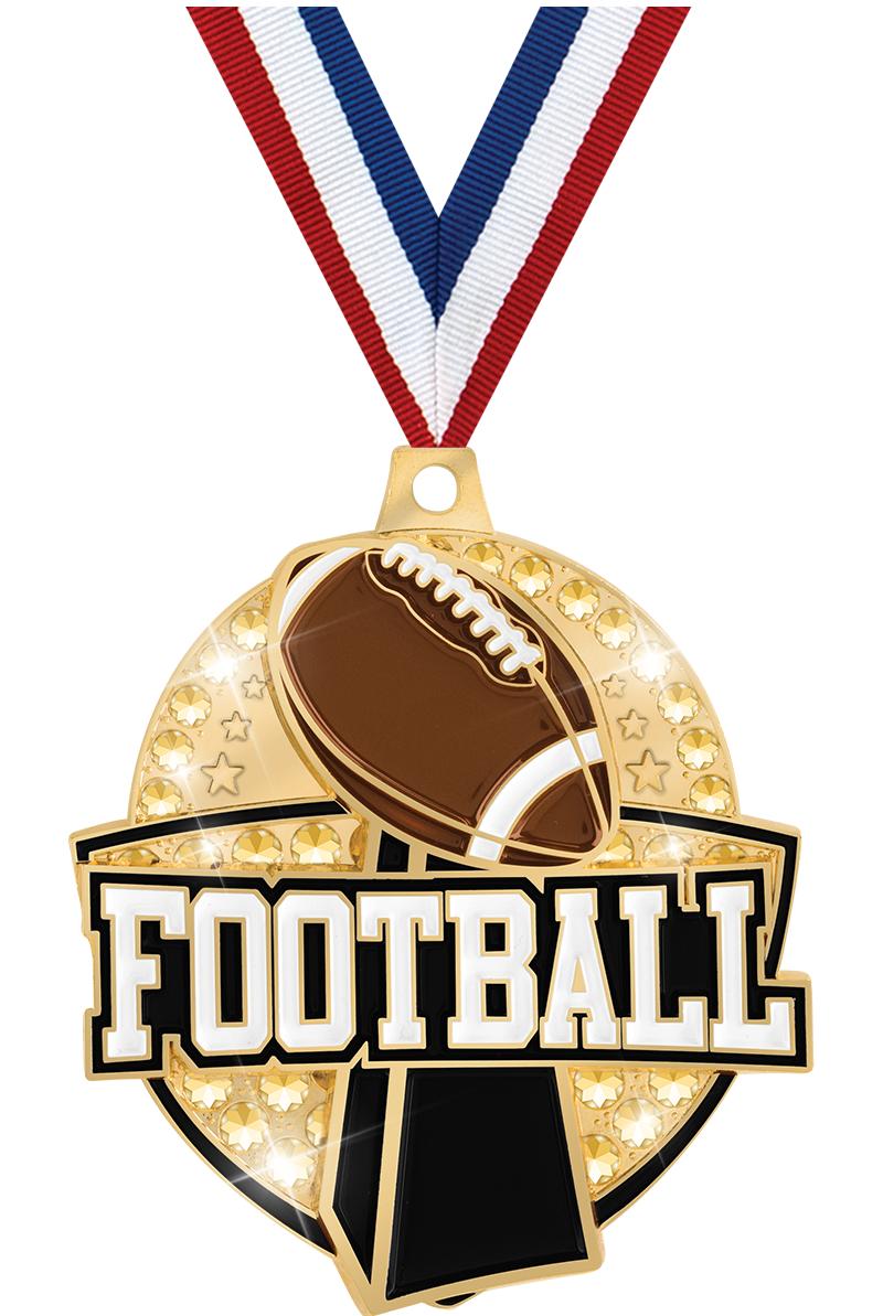 2.25" ROYAL FOOTBALL MDL GOLD