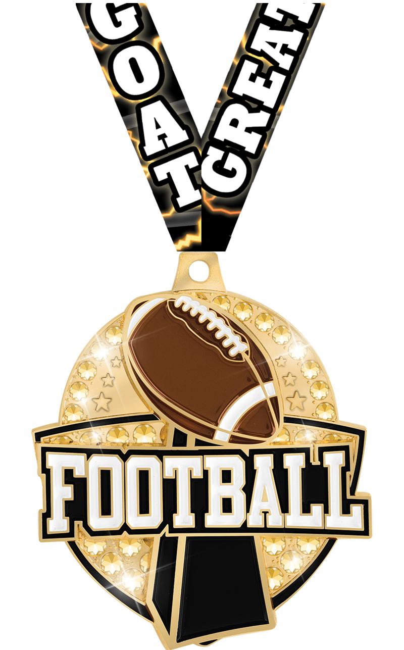 2.25" ROYAL FOOTBALL MDL GOLD