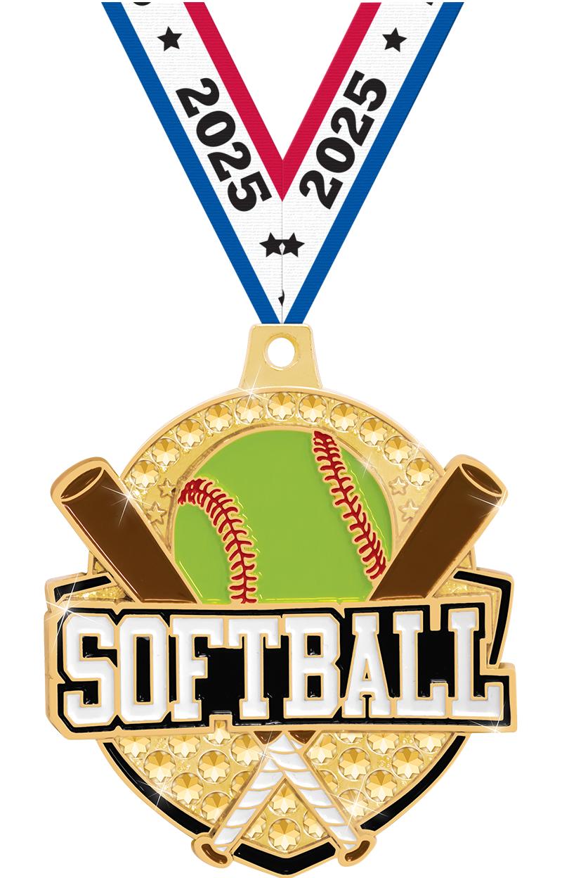 2.25" ROYAL SOFTBALL MEDAL GD