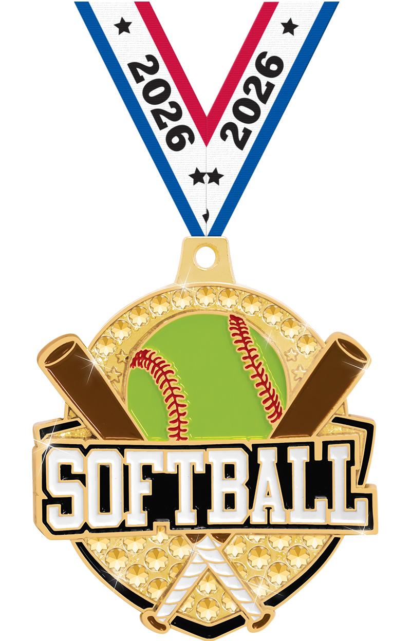 2.25" ROYAL SOFTBALL MEDAL GD