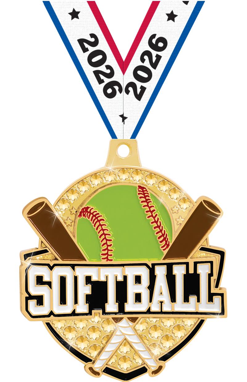 2.25" ROYAL SOFTBALL MEDAL GD