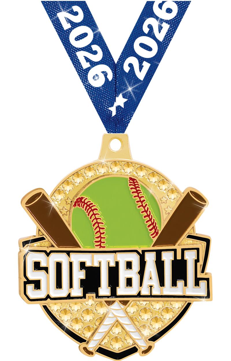 2.25" ROYAL SOFTBALL MEDAL GD