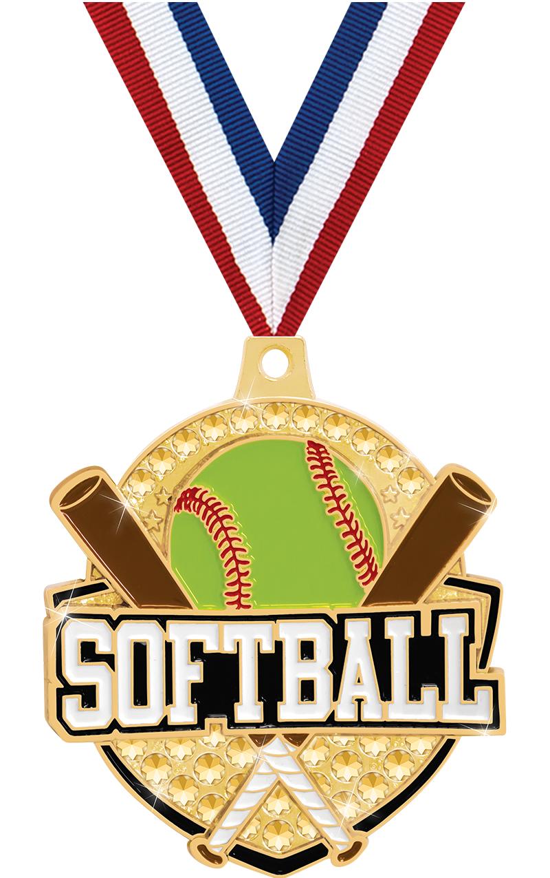 2.25" ROYAL SOFTBALL MEDAL GD