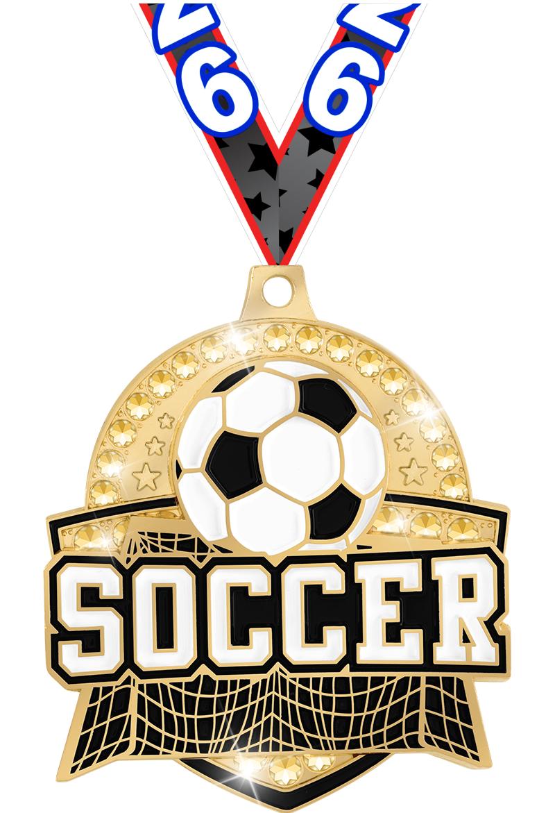 2.25" ROYAL SOCCER MEDAL GOLD
