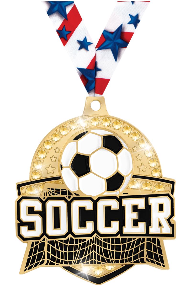 2.25" ROYAL SOCCER MEDAL GOLD