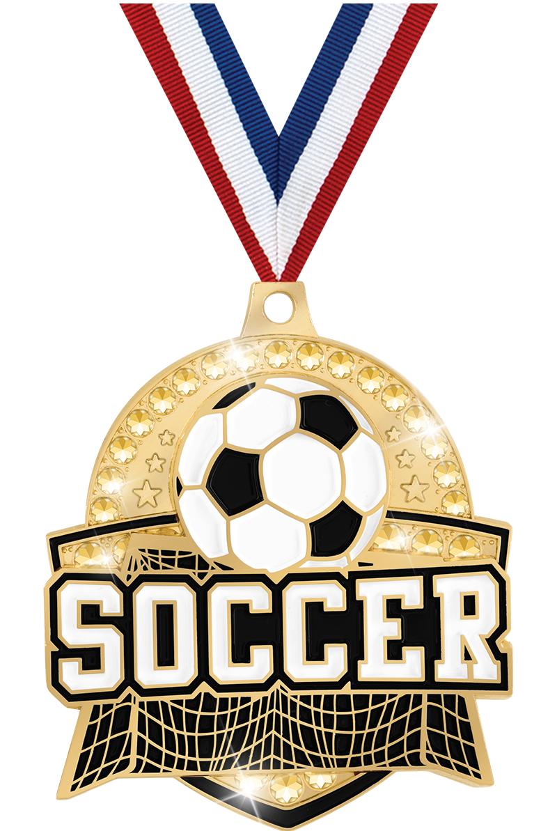 2.25" ROYAL SOCCER MEDAL GOLD