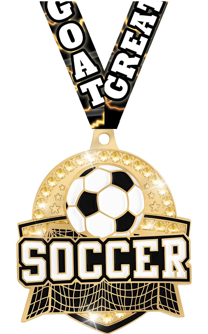 2.25" ROYAL SOCCER MEDAL GOLD