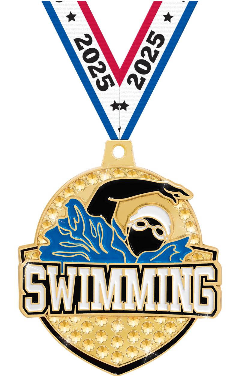 2.25" ROYAL SWIMMING MEDAL GD