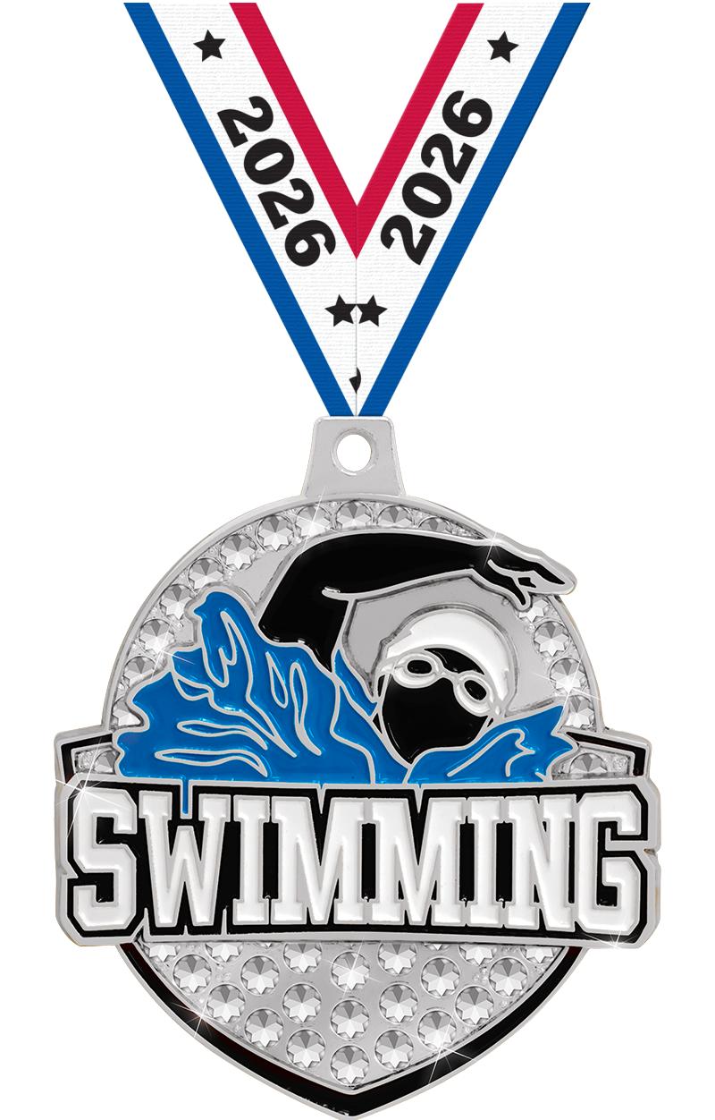 2.25" ROYAL SWIMMING MEDAL SV