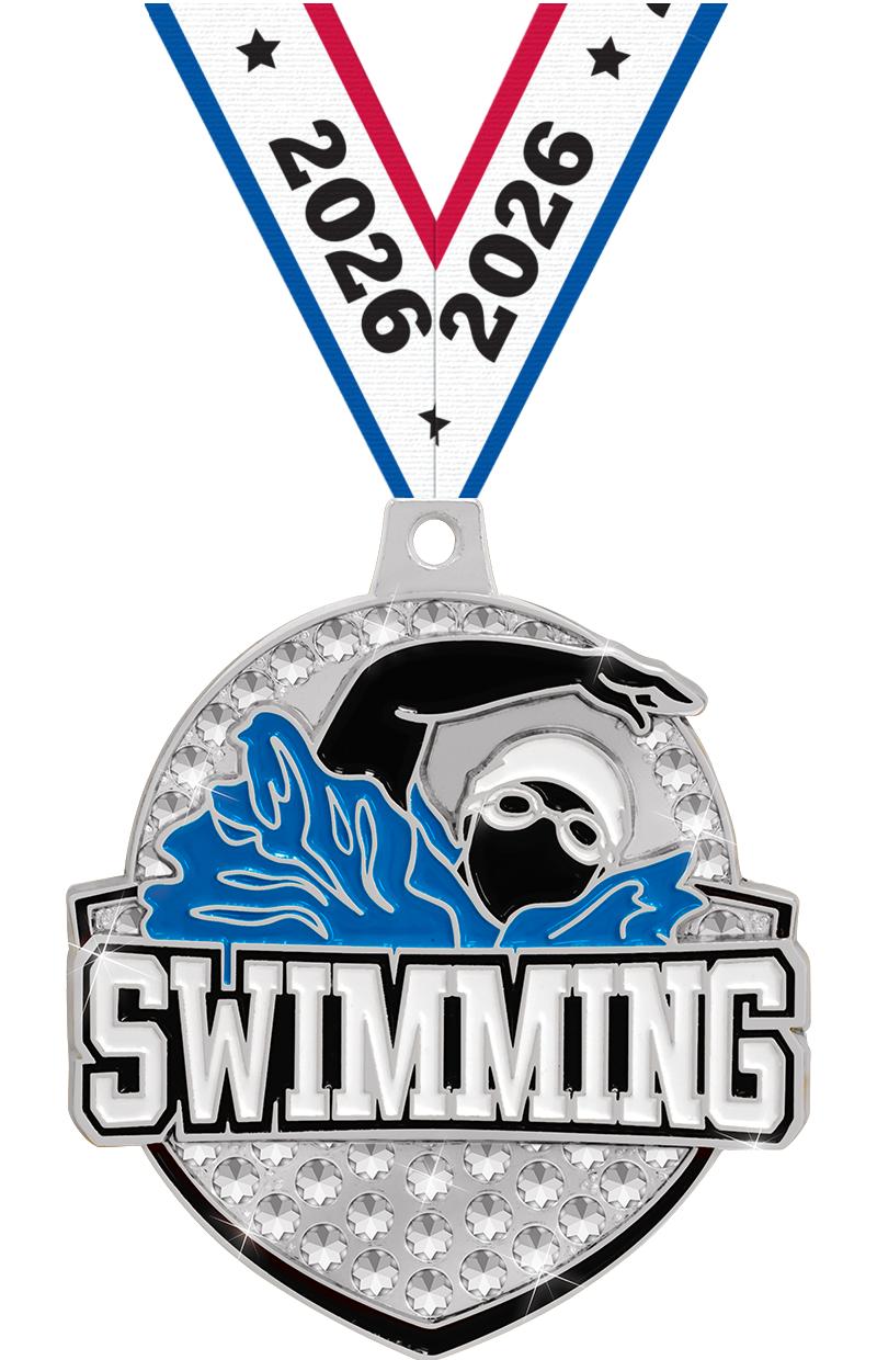 2.25" ROYAL SWIMMING MEDAL SV